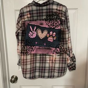 Ladies one of a kind flannel inspired shirt